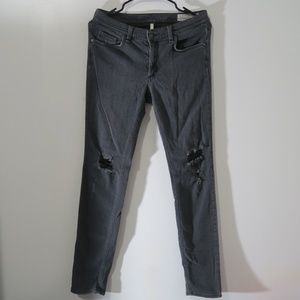 Rag and Bone Skinny Black Distressed Stretch Jeans